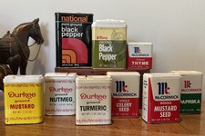 Group Lot Vintage Metal Spice Tins  Durkee McCormick National brands picture