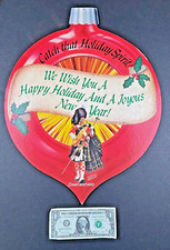 Vintage DEWAR'S HIGHLANDER 21 x 16 Cardboard Christmas Display Ad White Label picture
