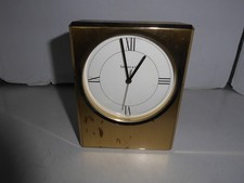 Vintage 1980s TIFFANY & Co. Brass Table Clock Swiss Made picture