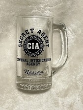Funny Central Intoxication Agency CIA Beer Stein Mug Glass Nassau Bahamas 5.5