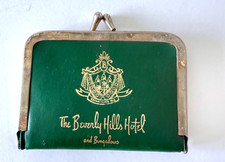 Vintage Beverly Hills Hotel And Bungalows Sewing Kit Green Leather picture