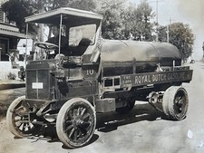 Vintage 1910s Royal Dutch Gasoline Tanker Truck Photo California License Plate picture