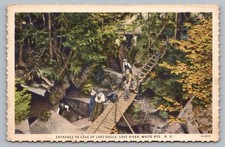Cave Of Lost Souls Entrance Bridge Lost River White Mts NH Art Postcard Vtg D6 picture