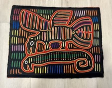 Vintage Guna Kuna Mola Panama Bird Animals Reverse Applique Folk Art Textile EUC picture