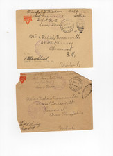 WWI AEF Anti-Gas Service Postal Covers Pair 1919 YMCA Envelopes Claremont NH picture