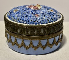 German ELFINWARE Large Dresser Vanity Powder Trinket Box w/Ormolu Bronze Mounts picture