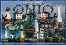 Lighthouses of Ohio, Toledo Huron Harbor Cleveland Marblehead OH etc. - Postcard picture