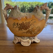Antique Austrian Art Nouveau Jardiniere Amphora Style Dragon Handles c1900 picture