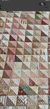 Antique 19th Century Brown Calico Patchwork Quilt  79” by 77” Cutter picture