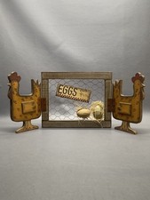 Primitive Country Wood Chicken Hinged Screen Eggs Country Fresh Sign Farmhouse picture