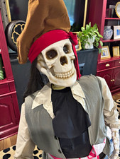 Vintage Gemmy Life-Size Animated Pirate Skeleton. Works perfectly. With box. picture