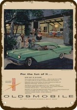 1957 OLDSMOBILE Golden Rocket 88 Holiday Car DECORATIVE REPLICA METAL SIGN picture
