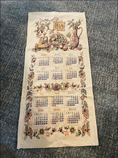 VINTAGE 1965 (Reusable in 2027) Calendar Printed Linen Tea Towel picture