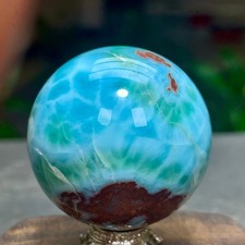 65G Natural larimar Gorgeous rough Crystal Sphere Ball Healing picture
