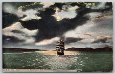 Golden Gate San Francisco California Moonlight Sailing Ship Postcard PC398 picture