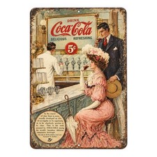 Coca-Cola Vintage Metal Sign Antique Soda Pop Classic Ad Replica CC06 - 3 Sizes picture