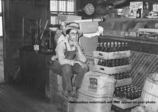 Vintage Grocery Store PHOTO Young Boy Working 1938 Louisiana Great Depression picture