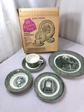 Vtg New THE OLD CURIOSITY SHOP Dinnerware 5pc Place Setting ORIG BOX 10