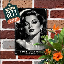 Classic Vintage Glamour Hollywood Beauty Retro Metal Tin Sign Decor 8x12 picture