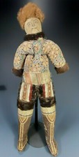 Greenland Inuit Natural Fibers & Hide Standing Doll on custom stand 19-20th c. picture