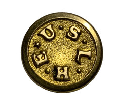 RARE TINY U.S.L.H.E. LIGHTHOUSE KEEPER UNIFORM GAITER CUFF BUTTON 12.9mm c1875 picture