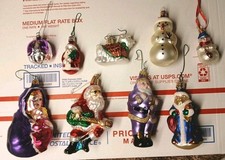 9 Old World Christmas Ornaments Lot Santa, Mary, Snowmen ++ picture