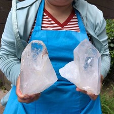 2pcs 5.87LB Natural White Clear Quartz Crystal Cluster Rough Healing Specimen picture