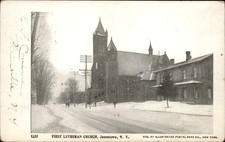 Jamestown NY First Lutheran Church c1900s-10s Vintage Postcard picture