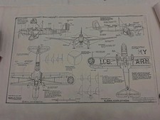 Rare Vtg 1981 Aircraft Blueprint 1932 Curtiss Y1A-8 Shrike By Bjorn Karlstrom  picture