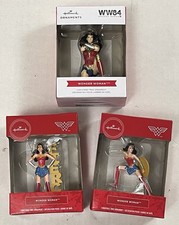 Hallmark DC COMICS Lot of 3 Wonder Woman Christmas Ornaments-Fierce…Sword…WW84 picture