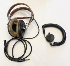WWII Naval Pilot ANB-H-1 Headphone Receivers & NAF-213264-1 Microphone  HB-7 picture