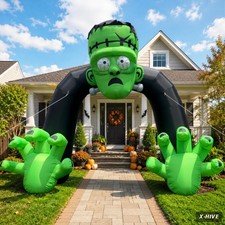 Inflatable Yard Decorations Oxford Cloth 1 14FT Halloween Archway Built-in Blow picture