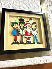 Beatles Characters Christmas Framed Matted Wall Art 8x10 Handcut Layered Paper picture