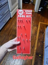 NOS Vintage AC Spark Plug Tool Kit Mechanics Wall Rack Chevrolet Gas  Sign picture