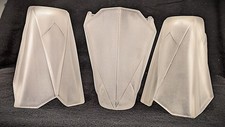 Set of 3 Art Deco France Frosted Glass Replacement Shades Signed Degue picture
