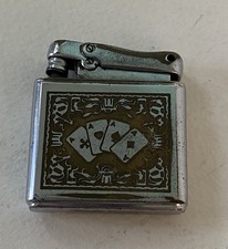 Vintage 1950s Ibelo Monopol Automatic Lighter West Germany - Poker Aces Motif picture