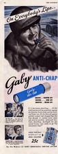 1944 Gaby Anti Chap Lip Balm WWII Print Ad Soldier On Everybody's Lips picture