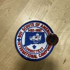 1992 Connecticut International Camporee Patch And Pin Set  picture