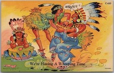 c1940s RAY WALTERS Indian Comic Postcard 