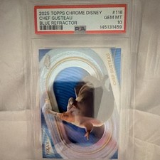 Topps 2025 Topps Chrome Disney Chef Gusteau #118 Blue Refractor /150 PSA 10 picture