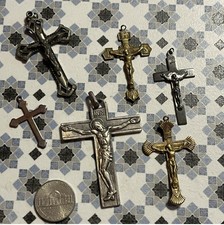 Six elegant vintage crucifixes picture