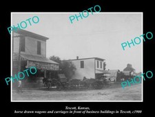 OLD LARGE HISTORIC PHOTO OF TESCOTT KANSAS VIEW OF THE STORE & MAIN St c1900 picture