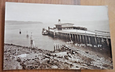 Megler Washington Ferry Train Dock Pier Real Photo Postcard RPPC picture