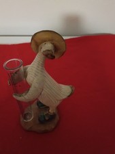 Vintage TII Collections Resin Duck Rain Gauge Figurine Faux Wood Garden Decor picture