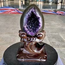 4.82LB Natural amethyst Dinosaur egg Quartz Crystal specimen healing picture