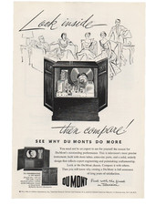 Vintage Du Mont TV Magazine Print Ad 1951 Sherbrooke Look Inside Then Compare picture