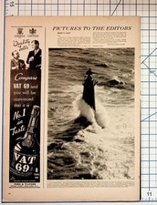 1938 Minot's Light Storm Photo & VAT 69 Scotch Whisky Magazine Ad Page picture
