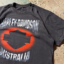 Harley Davidson Vintage Single Stitch T Shirt Waga Waga Australia XL Faded Black picture