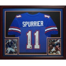Steve Spurrier Autographed Florida Gators (Blue #11) Deluxe Framed Jersey w/ 