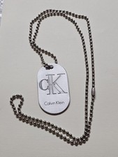 Vintage Calvin Klein CK One Promotional Aluminum Dog Tag Necklace  picture